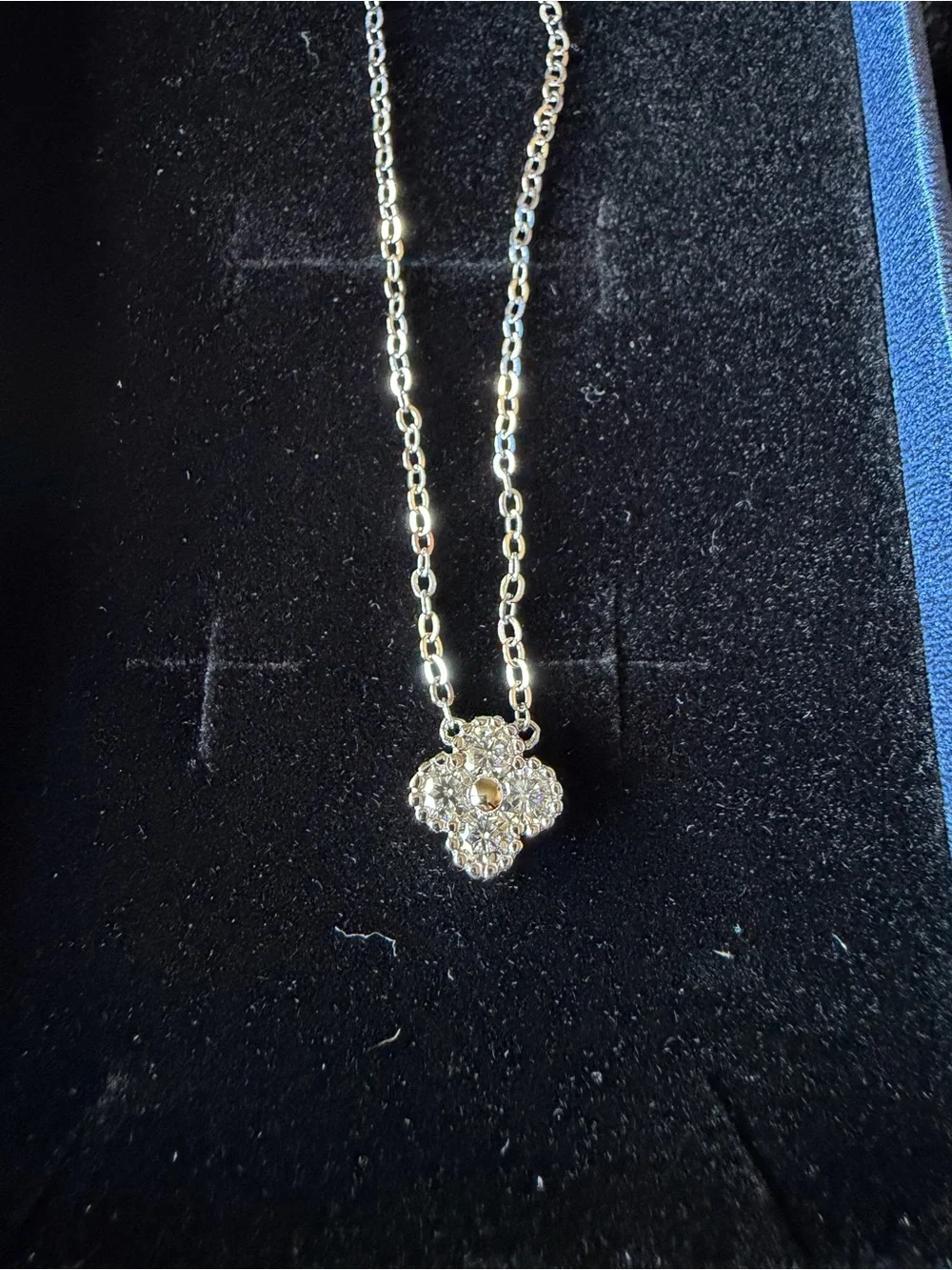Moissanite Pendant Necklace in Silver Tone